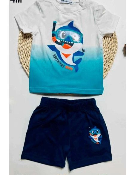 Conjunto manga corta tiburón bebé niño [product.brand] 1 - Ropa para Bebé | dyley | 