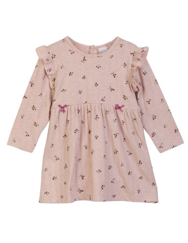 Vestido manga larga flores bebé niña 