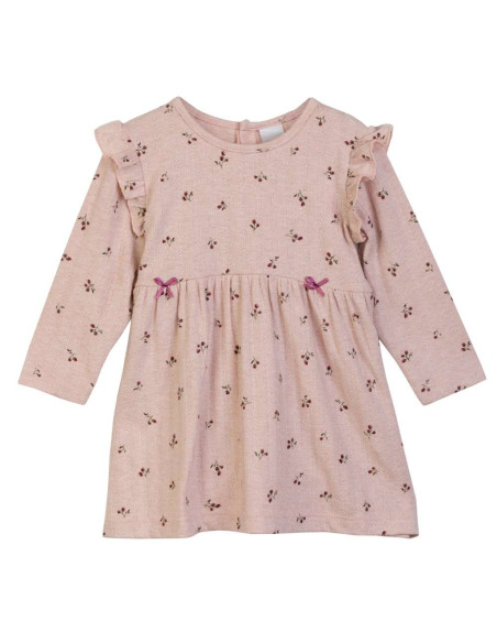 Vestido manga larga flores bebé niña 