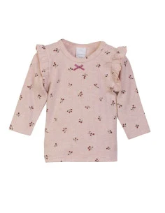 Camiseta manga larga con volantes de niña 