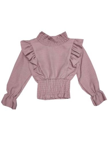 Blusa manga larga volantes niña 