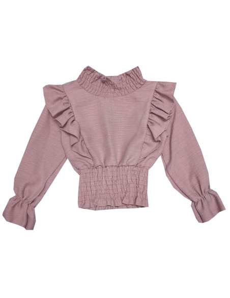 Blusa manga larga volantes niña 