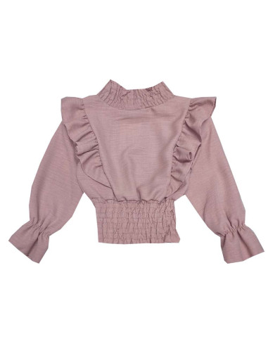 Blusa manga larga volantes niña 