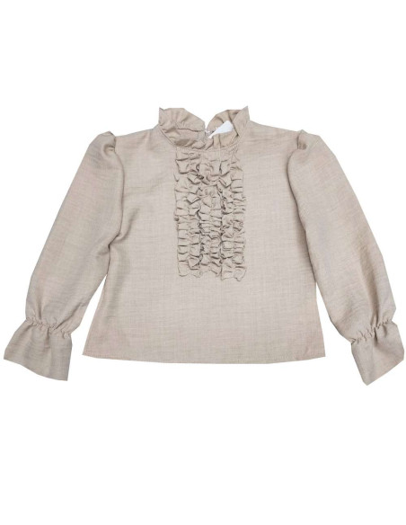 Blusa manga larga beig niña 