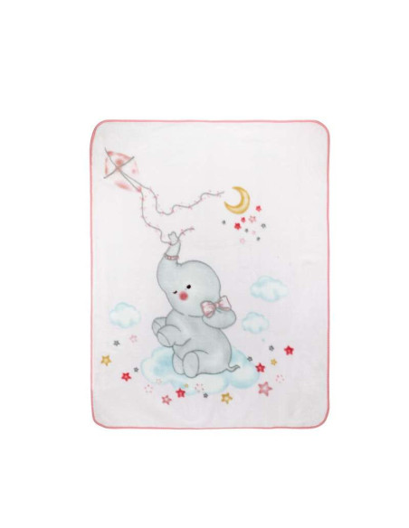 Manta cuna elefante rosa bebé [product.brand] 2 - Ropa para Bebé | dyley | 