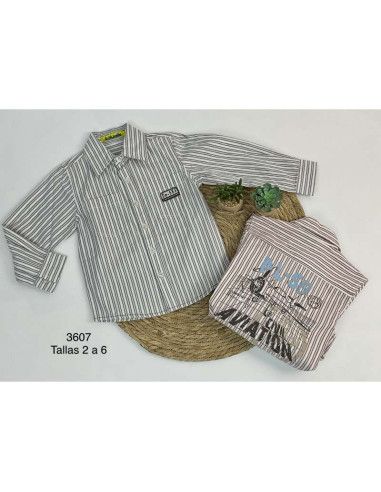 Camisa manga larga rayas niño 