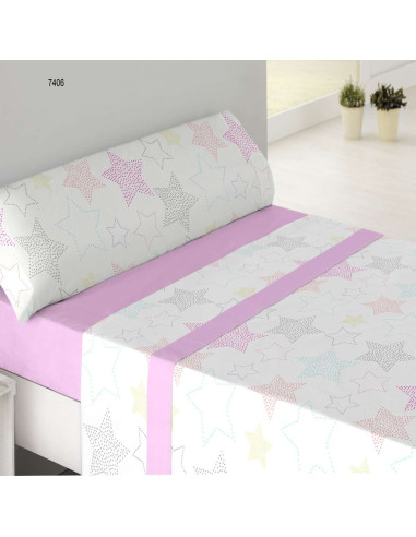 Sabana cama 90cm coralina rosa 