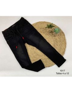 Pantalón tejano con goma negro de niño  2
