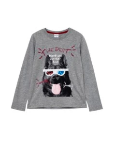 Camiseta manga larga perro niño 