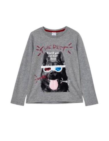 Camiseta manga larga perro niño 