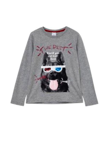 Camiseta manga larga perro niño 