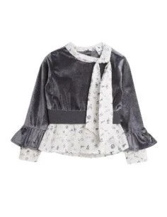 Blusa terciopelo con lazo niña [product.brand] 1 - Ropa para Bebé | dyley | 