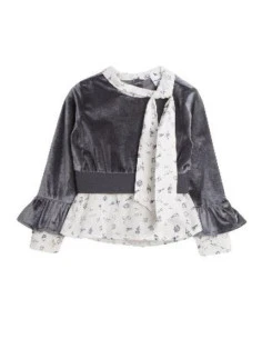 Blusa terciopelo con lazo niña 