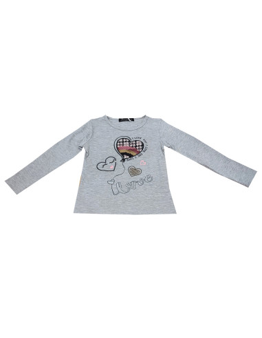 Camiseta manga larga I LOVE YOU niña 