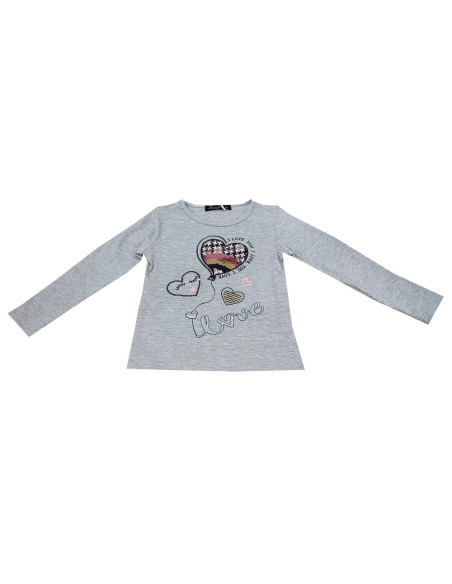 Camiseta manga larga I LOVE YOU niña 