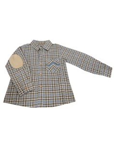 Camisa manga larga cuadritos niño 