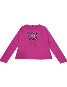 Camiseta manga larga Love fucsia niña 