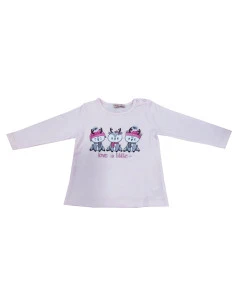Camiseta manga larga renos bebé niña 