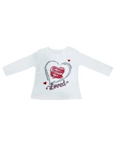 Camiseta manga larga corazón bebé niña 