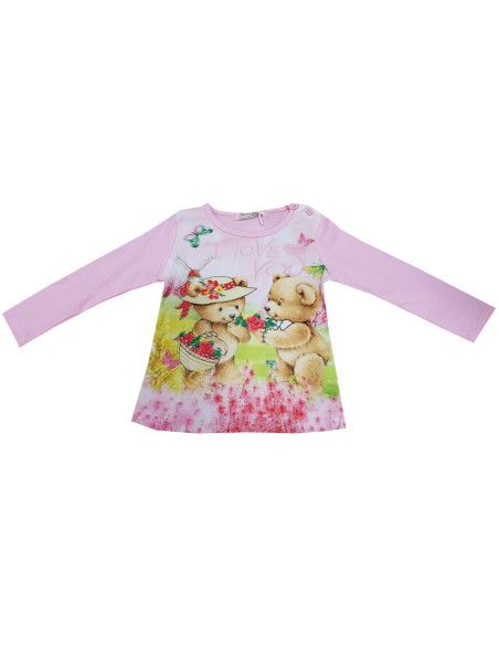 Camiseta manga larga love you bebé niña 