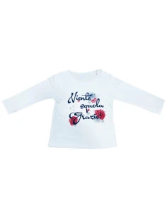 Camiseta manga larga rosas bebé niña 