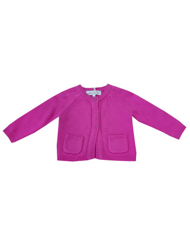 Rebeca manga larga tricot fucsia bebé niña 