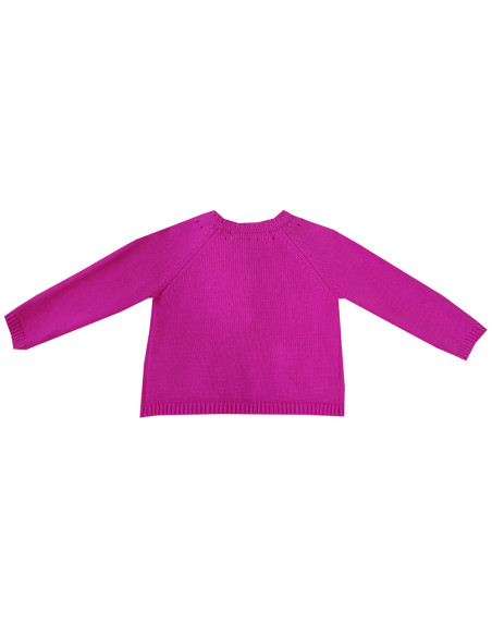 Rebeca manga larga tricot fucsia bebé niña 