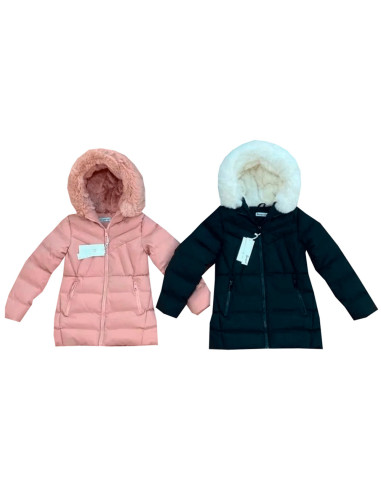Chaquetón largo capucha extraíble para niña 
