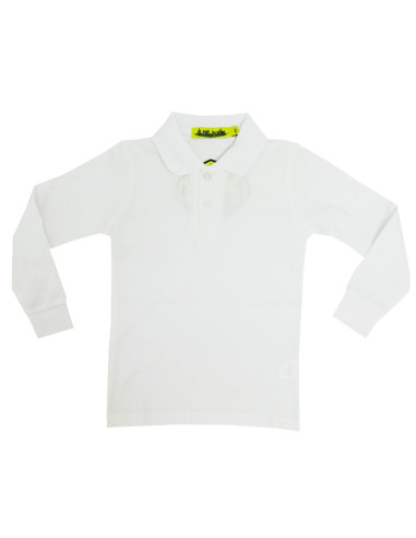 Polo manga larga blanco niños 