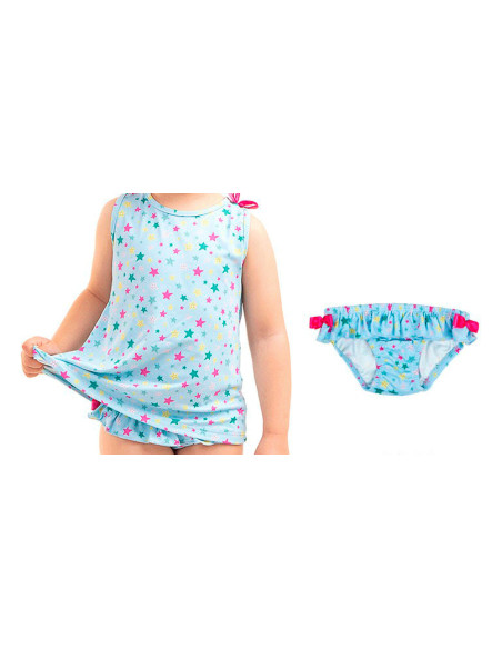 Conjunto baño estrellitas bebé niña 