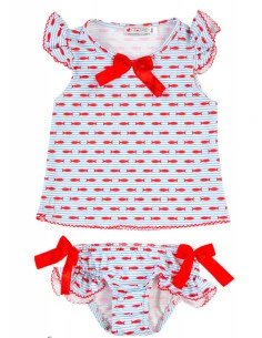 Conjunto baño pececitos bebé niña 