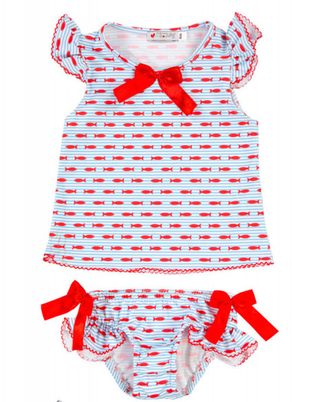 Conjunto baño pececitos bebé niña 