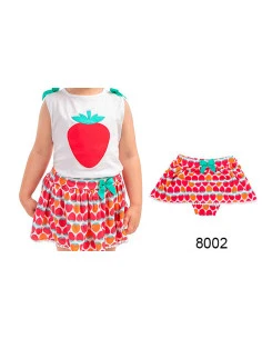 Conjunto baño fresas bebé niña 