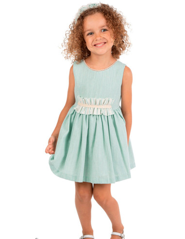 rodear lente Muslo Ropa para niña|Vestido sin manga para ceremonia de niña | dyley Color Verde Talla  4 Años