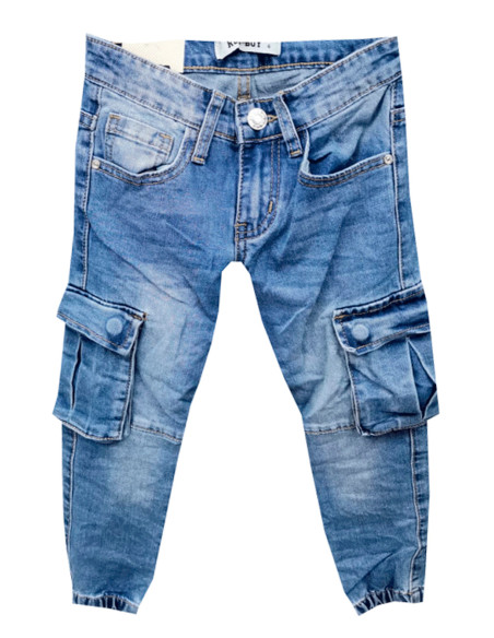 Pantalón largo denim bolsillos niño 