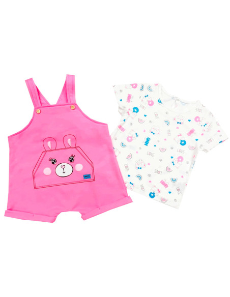 Conjunto peto fucsia 2 piezas bebé niña 