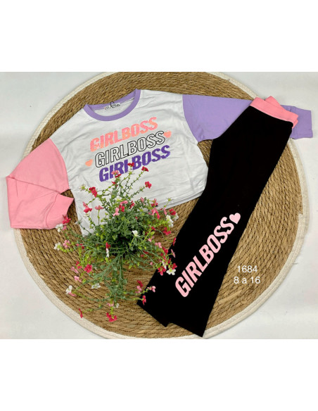 Conjunto manga larga Girl Boss niña 