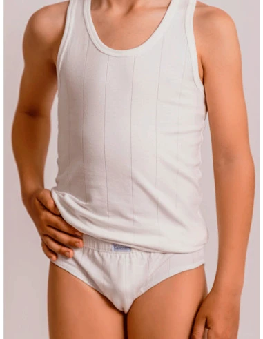 Conjunto camiseta tirante y slip rayas niño 