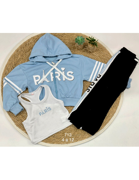 Conjunto 3 piezas Paris de niña 