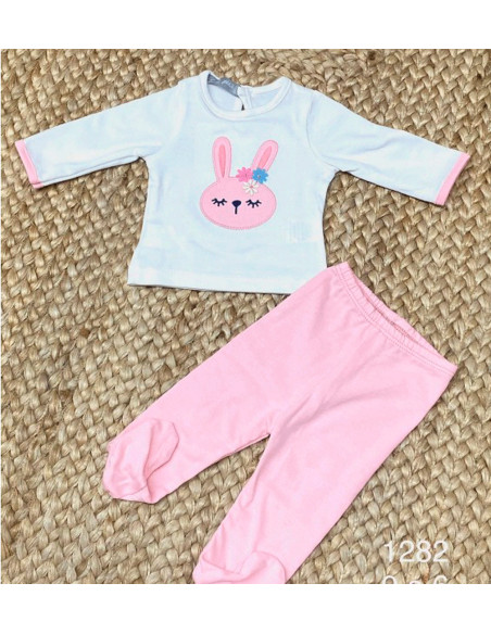 Conjunto polaina conejita lazo bebé niña 