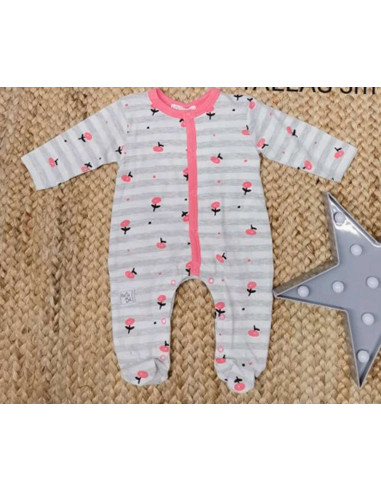 Pijama largo florecitas bebé niña 