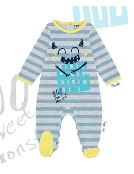 Pijama largo monster bebé niño 