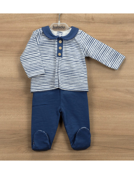 Conjunto polaina rayas marino bebé niño 