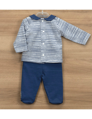 Conjunto polaina rayas marino bebé niño 