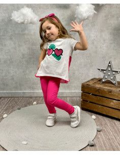 Conjunto dos piezas corazones niña 