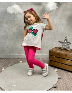 Conjunto dos piezas corazones niña 
