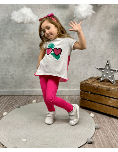 Conjunto dos piezas corazones niña 