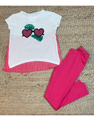 Conjunto dos piezas corazones niña 