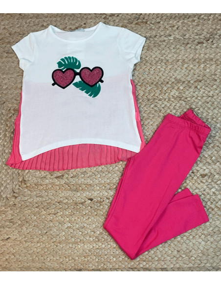 Conjunto dos piezas corazones niña 