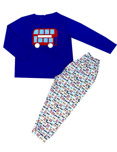 Pijama manga larga autobús niño 